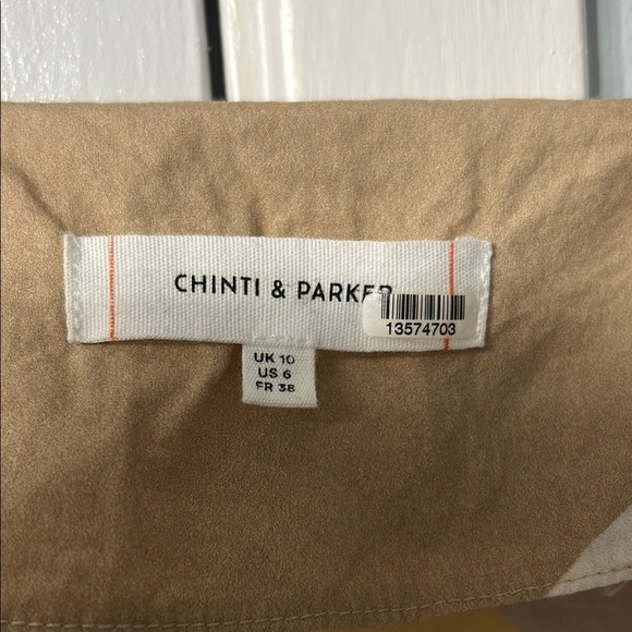 CHINTI & PARKER Yellow and Tan Patterned Dress - Picture 2 of 6